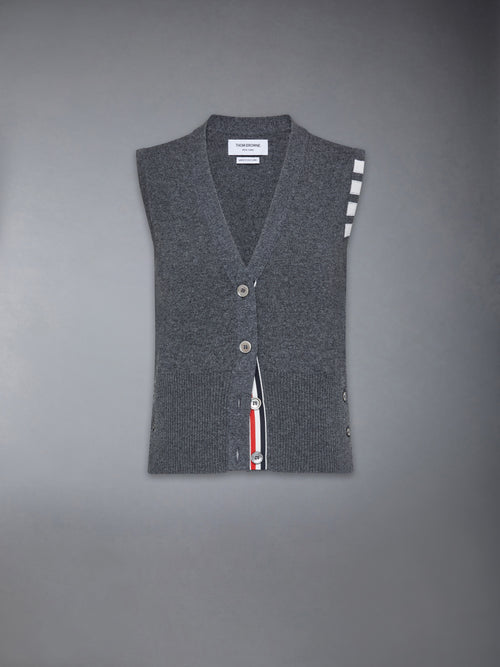 CASHMERE 4-BAR CARDIGAN VEST