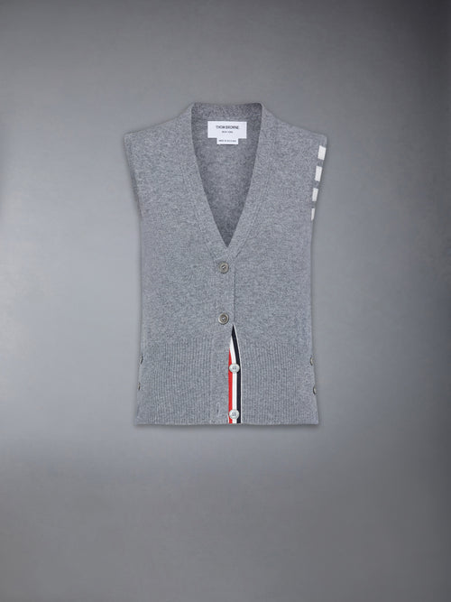 CASHMERE 4-BAR CARDIGAN VEST