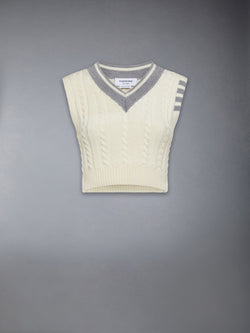 CLASSIC CABLE 4-BAR V NECK VEST