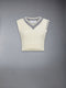 CLASSIC CABLE 4-BAR V NECK VEST - WHITE