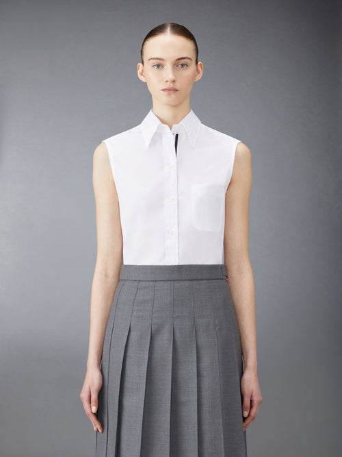 POPLIN SLEEVELESS SHIRT