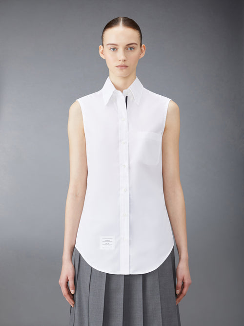 POPLIN SLEEVELESS SHIRT