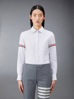 STRIPE OXFORD ARMBAND CLASSIC ROUND COLLAR SHIRT