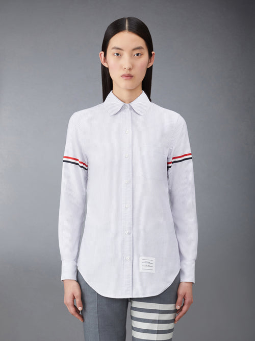 STRIPE OXFORD ARMBAND CLASSIC ROUND COLLAR SHIRT