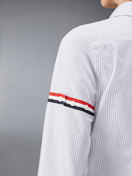 STRIPE OXFORD ARMBAND CLASSIC ROUND COLLAR SHIRT