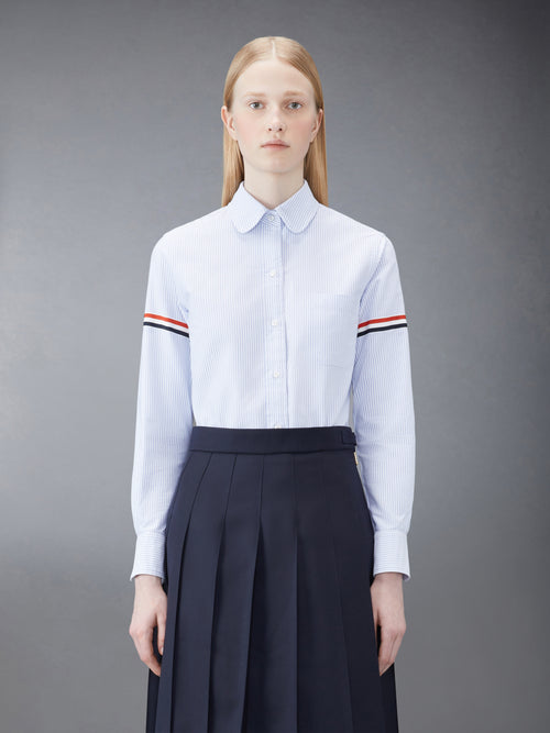 STRIPE OXFORD ARMBAND CLASSIC ROUND COLLAR SHIRT