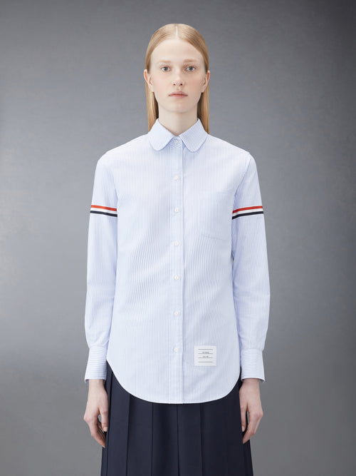 STRIPE OXFORD ARMBAND CLASSIC ROUND COLLAR SHIRT