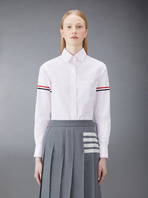 STRIPE OXFORD ARMBAND CLASSIC ROUND COLLAR SHIRT