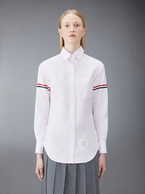 STRIPE OXFORD ARMBAND CLASSIC ROUND COLLAR SHIRT