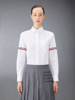 POPLIN ARMBANDS CLASSIC ROUND COLLAR SHIRT