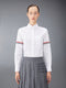 POPLIN ARMBANDS CLASSIC ROUND COLLAR SHIRT - 화이트