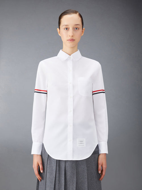 POPLIN ARMBANDS CLASSIC ROUND COLLAR SHIRT