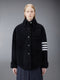 SHEARLING 4-BAR SUPERSIZED SHIRT JACKET - NAVY