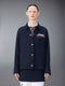 SOLID TWEED SHIRT JACKET - NAVY