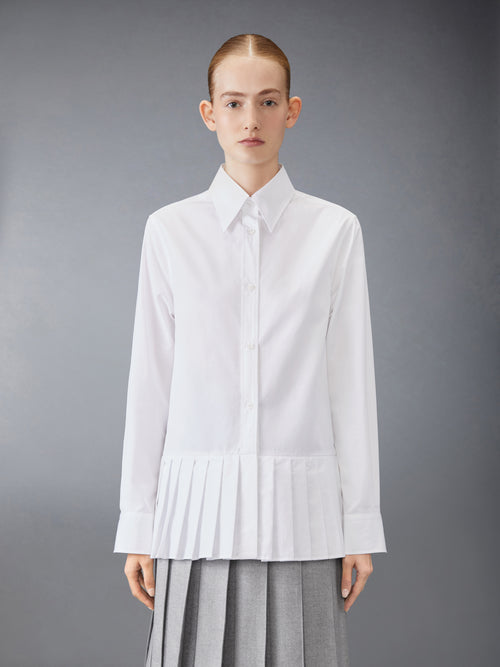 POPLIN PLEATED EASY FIT SHIRT