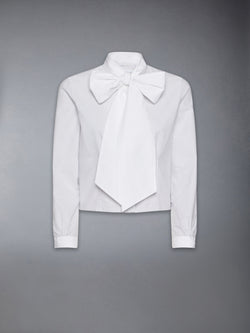 POPLIN BOW COLLAR BLOUSE