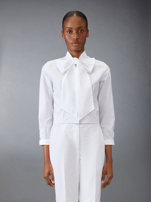 POPLIN BOW COLLAR BLOUSE