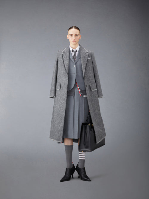 DONEGAL TWEED WIDE LAPEL OVERCOAT