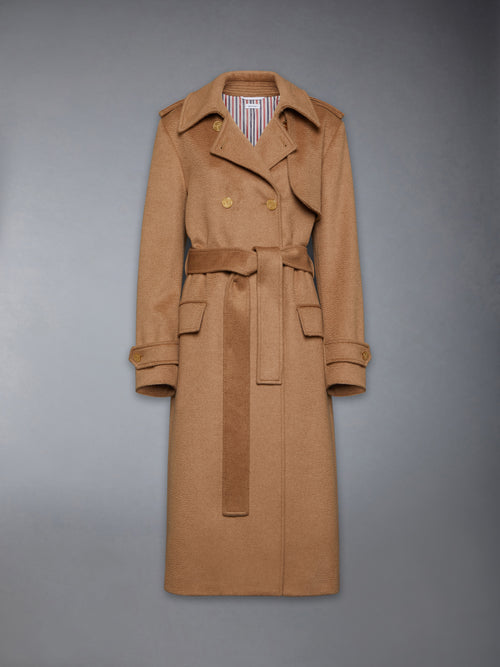 CAMEL HAIR ELONGATED TRENCH COAT