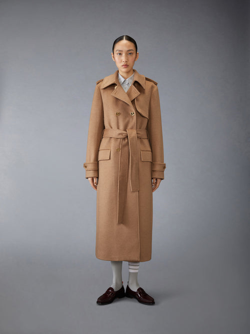 CAMEL HAIR ELONGATED TRENCH COAT