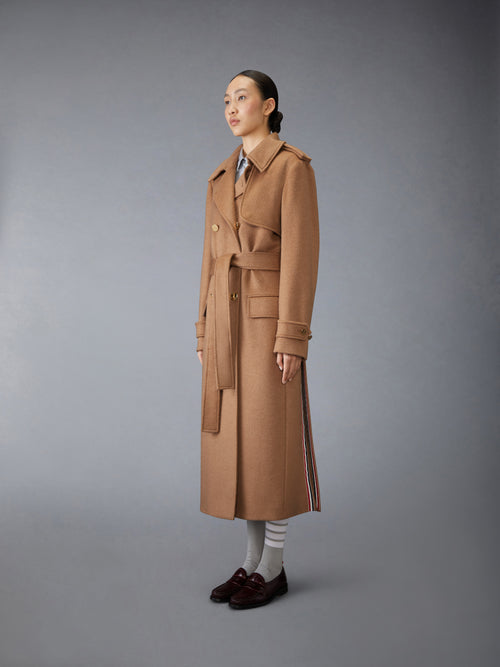 CAMEL HAIR ELONGATED TRENCH COAT