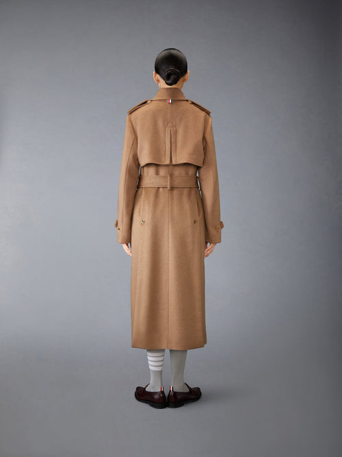 CAMEL HAIR ELONGATED TRENCH COAT