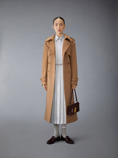 CAMEL HAIR ELONGATED TRENCH COAT