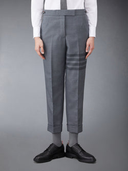 STEP TWILL SCHOOL UNIFORM 4-BAR LOW RISE SKINNY TROUSERS