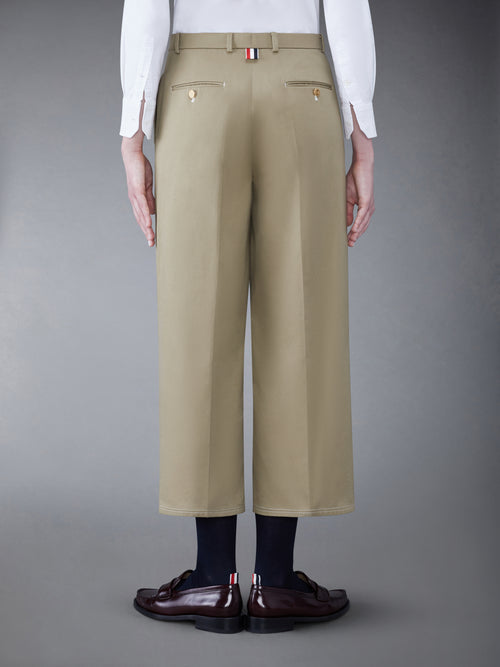 TWILL RELAXED PLEATED TROUSER