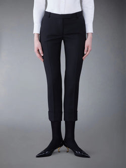 WOOL LOW RISE CIGARETTE TROUSERS