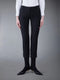 WOOL LOW RISE CIGARETTE TROUSERS - BLACK