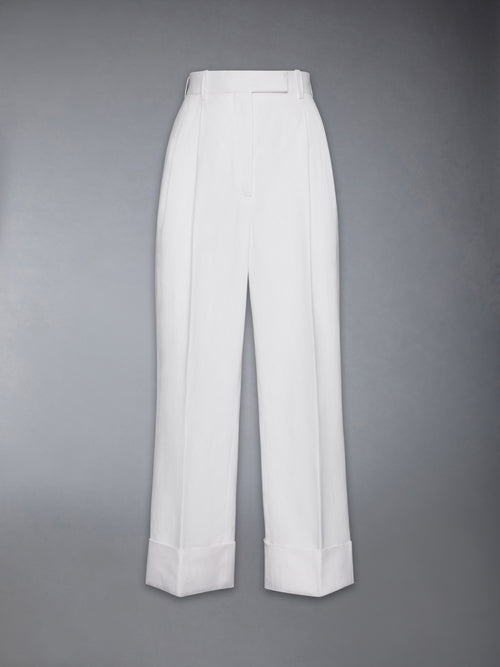 LINEN COTTON HIGH WAISTED TROUSER