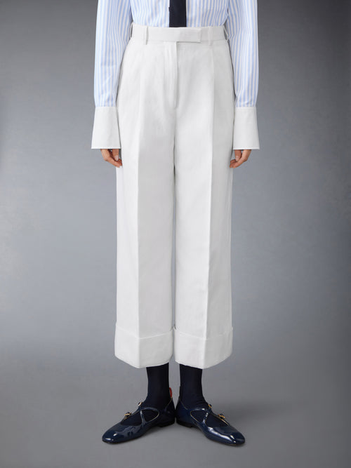 LINEN COTTON HIGH WAISTED TROUSER