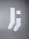 CHILDREN'S COTTON 4-BAR KNEE HIGH SOCKS - WHITE