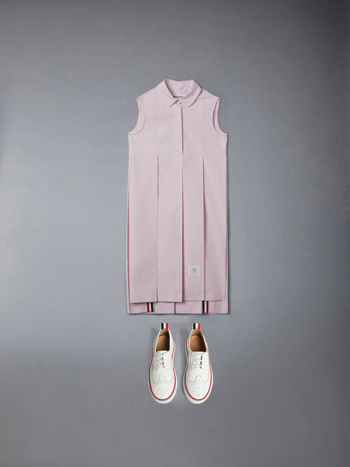 SOLID POPLIN WIDE PLEATED SHIRTDRESS