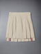 TYPEWRITER PLEATED MINI SKIRT - KHAKI