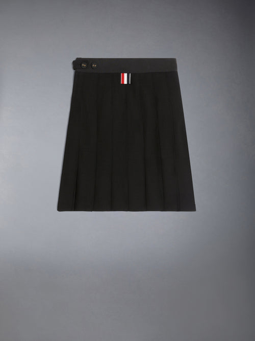 CHILDREN'S PIQUE SUITING PLEATED MINI SKIRT