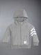 CHILDREN'S CLASSIC LOOPBACK 4-BAR FULL ZIP HOODIE - MED GREY