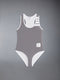 CHILDREN'S SWIM TECH 4-BAR ONE PIECE SWIMSUIT - MED GREY