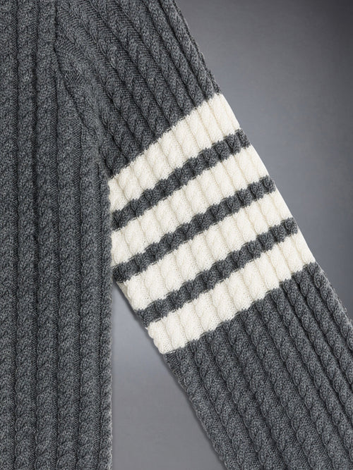 CHILDREN'S WOOL CABLE KNIT 4-BAR TURTLENECK