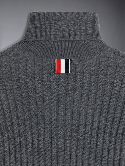 CHILDREN'S WOOL CABLE KNIT 4-BAR TURTLENECK