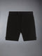 Black Wool Pique Suiting Tuxedo Bermuda Shorts - BLACK