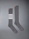 COTTON 4-BAR OVER THE CALF SOCK - MED GREY