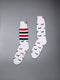 COTTON 4-BAR HECTOR MID CALF SOCKS - WHITE