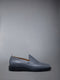 Pebble Grain Leather Rubber Sole Penny Loafer - DARK GREY