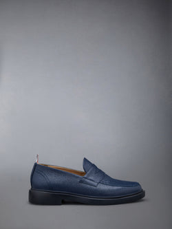 Pebble Grain Leather Rubber Sole Penny Loafer