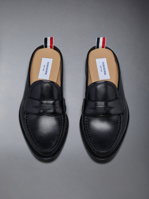 CALF FLEXIBLE LEATHER SOLE PLEATED PENNY LOAFER