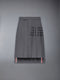 PLAIN WEAVE 4-BAR CLASSIC BACKSTRAP PLEATED SKIRT - DARK GREY