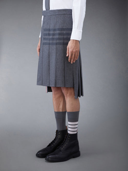 FLANNEL 4-BAR CLASSIC MIDI PLEATED SKIRT