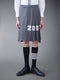 WOOL FLANNEL 2003 CLASSIC BACKSTRAP PLEATED SKIRT - MED GREY